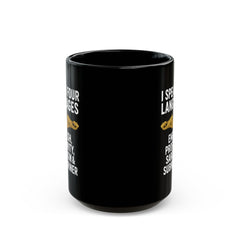 Funny Submarine Officer Language Black Mug - Humor Gift for Coffee Lovers, Sarcasm, Birthday, Home Office, Travel, Language Enthusiasts