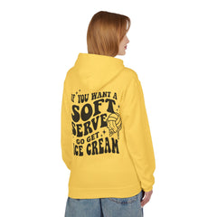 Volleyball Pullover Hoodie - Soft Serve Ice Cream Quote