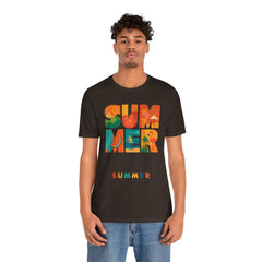 Summer Graphic Tee — Colorful Tropical "SUMMER" Typography T-Shirt
