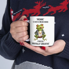 Funny Frog Graphic Mug, white ceramic mug, 11oz, 15oz,