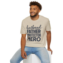 Husband Father Protector Hero Unisex Softstyle T-Shirt