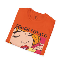 Couch Potato Pop Art Girl Unisex Softstyle T-Shirt