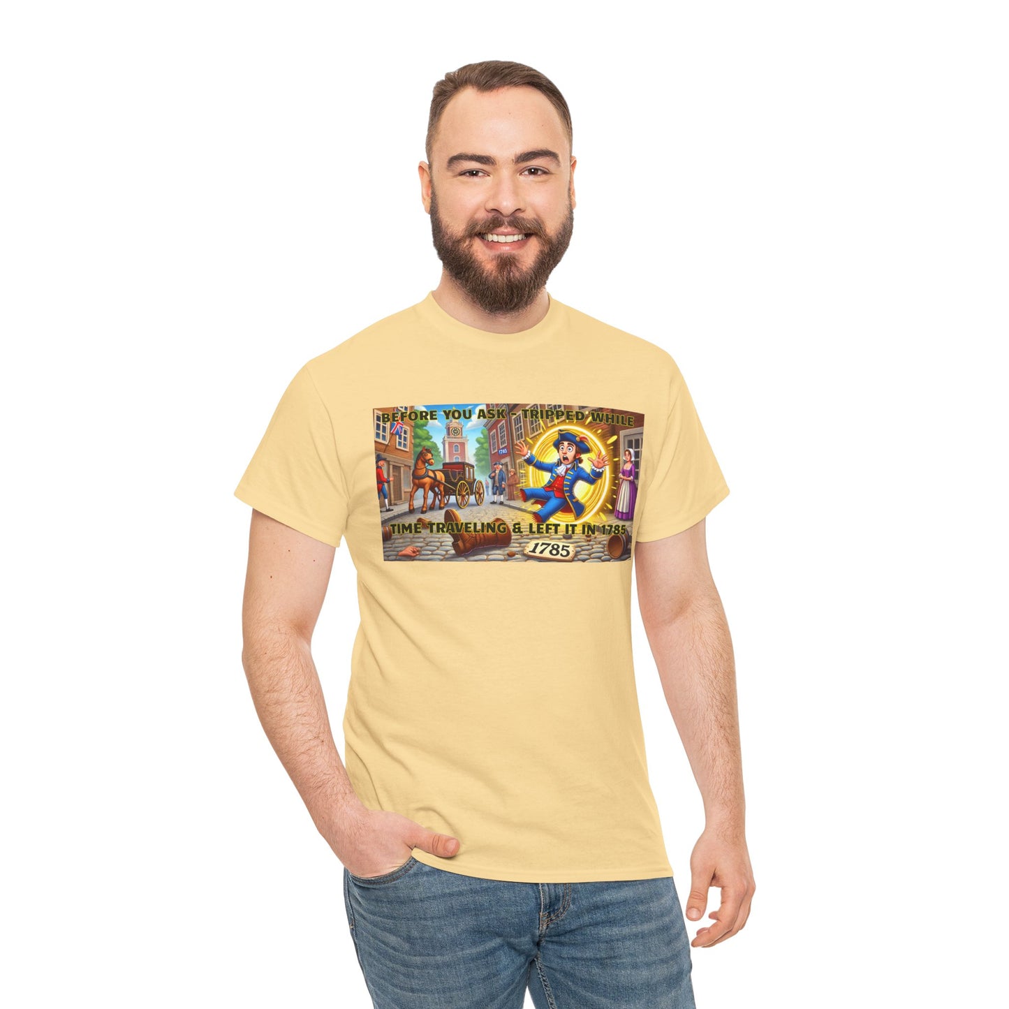 Amputee Funny Time Travel Excuse  - Unisex Heavy Cotton Tee