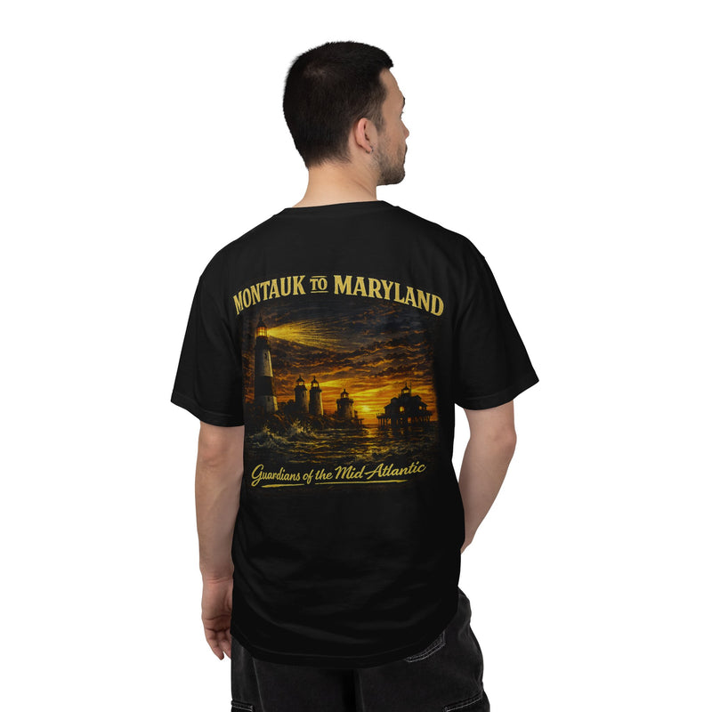 Montauk to Maryland Lighthouse Series T-Shirt — 'Guardians of the Mid-Atlantic' Scenic Tee