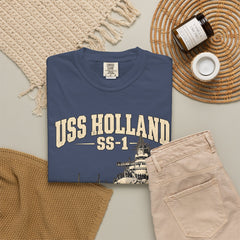 USS Holland SS-1 Submarine Vintage Graphic T-Shirt — Navy History Tee