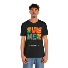 Summer Graphic Tee — Colorful Tropical "SUMMER" Typography T-Shirt