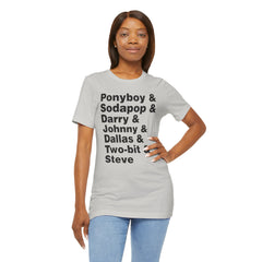 The Outsiders Shirt, Greasers Characters Shirt, Unisex Jersey Short Sleeve Tee