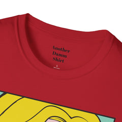 NO WORRIES Glass Wearing Pop Art Blonde Girl Unisex Softstyle T Shirt