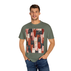 Cute Cat Print Unisex Garment-Dyed T-Shirt - Comfort Colors Soft Perfect for Animal Lovers and Casual Days