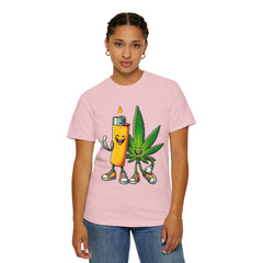 Vintage 'Lighter & Weed' Graphic T-Shirt — Relaxed Stoner/Cannabis Tee
