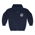 US Navy Submarine Veteran, Unisex Premium Full Zip Hoodie,Submarine Insignia, Skull Crossed Cutlasses on Back, Dolphins, Bubblehead