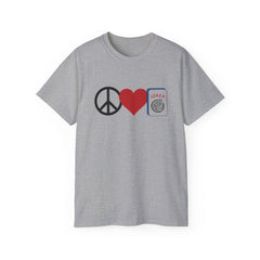 Peace Love Mahjong Unisex Ultra Cotton Tee / See our matching Coffee Mugs and Weekender Tote Bag