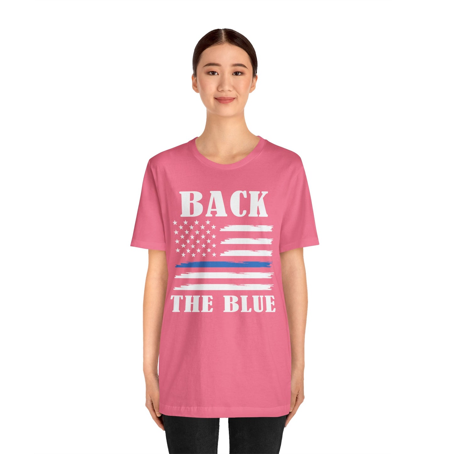 BACK THE BLUE Flag, Graphic Unisex Short Sleeve Tee