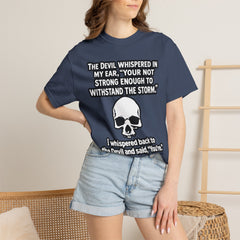 Funny Grammar Police - 'The Devil Whispered...' Skull Resilience Graphic Tee
