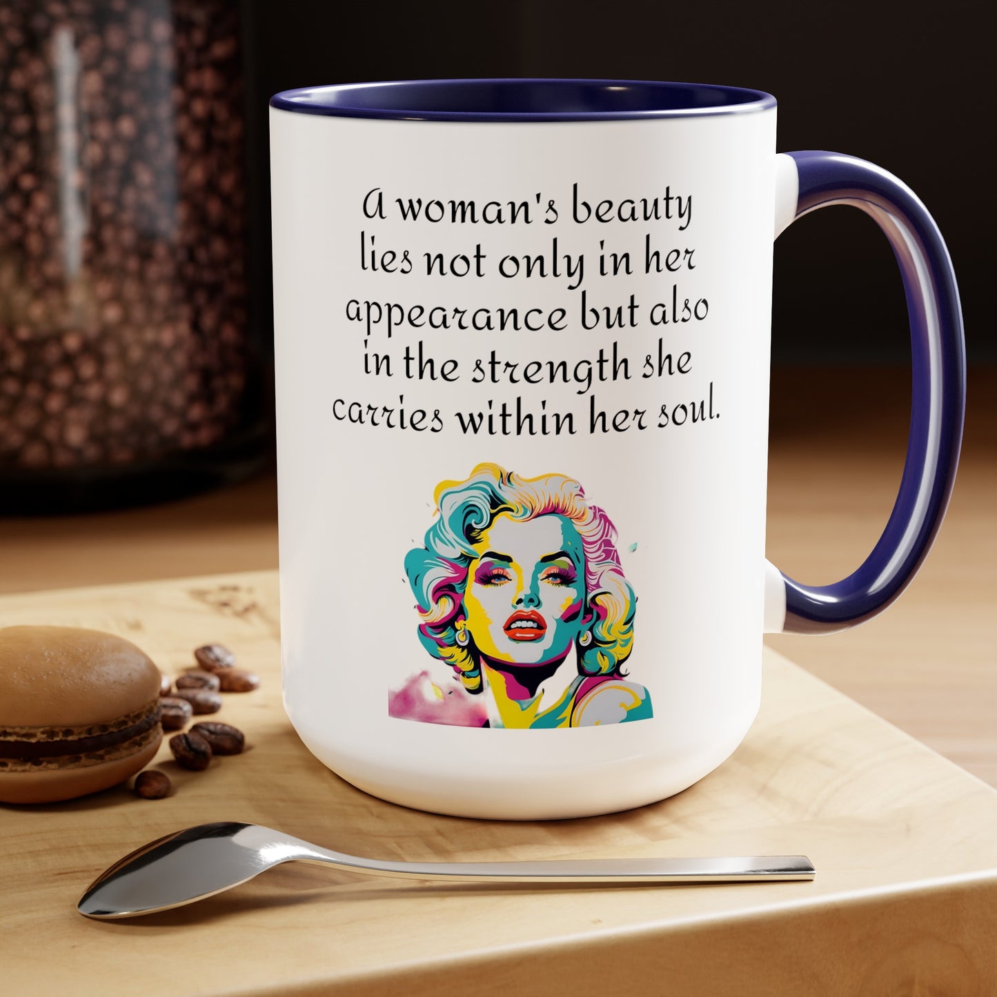 Marilyn Monroe Graphic Mug, A woman's beauty quote