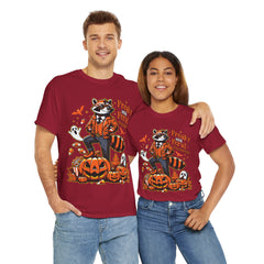 Freaky And Feral Halloween Raccoon! Graphic Unisex Heavy Cotton Tee