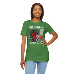 Heart Flower Tee - Nuturing Affection In The Garden Of Life - Positive Vibes Unisex Jersey Short Sleeve Tee