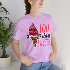 100 Days of School Unisex Tee | Elementary School, Ice Cream, Teacher Apparel