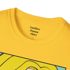 NO WORRIES Glass Wearing Pop Art Blonde Girl Unisex Softstyle T Shirt