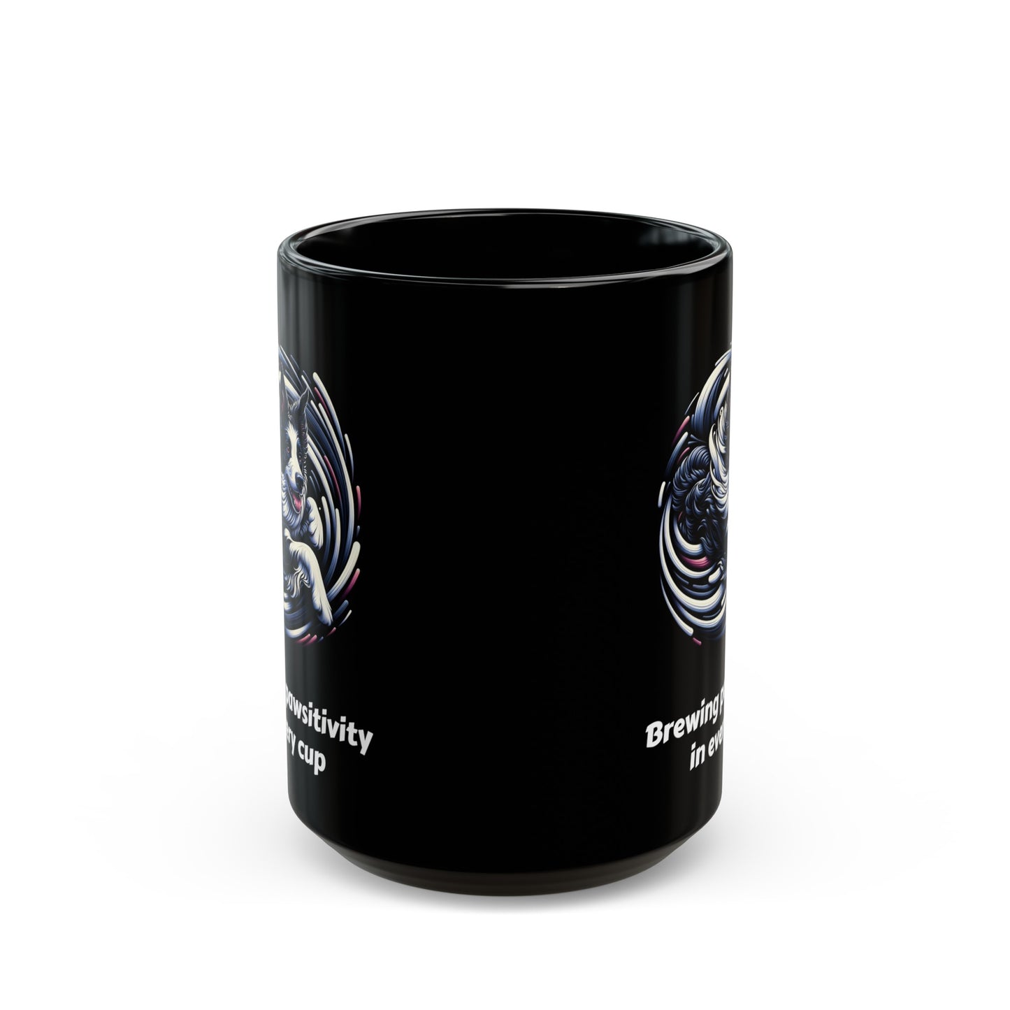 Border Collie Black Mug (11oz, 15oz), Brewing Pawsitivity In Every Cup