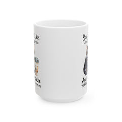 Funny Cat graphic mug, you smell like drama, ceramic cat mug, 11oz, 15oz, cat lover gift, gift for her, Cat Mamma, pet lover gift, sarcastic