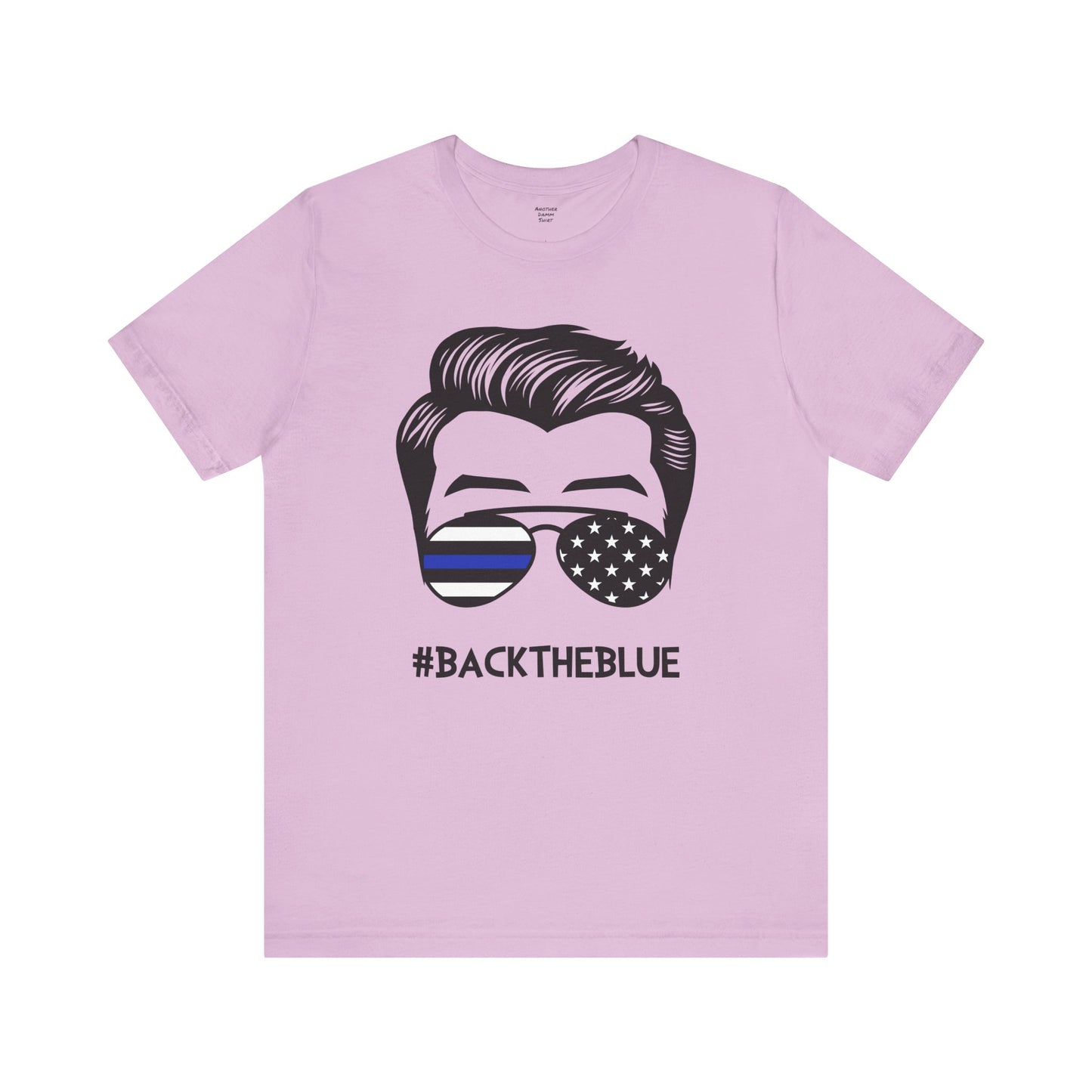 BACK THE BLUE Dad with Glasses, Graphic Unisex Short Sleeve Tee