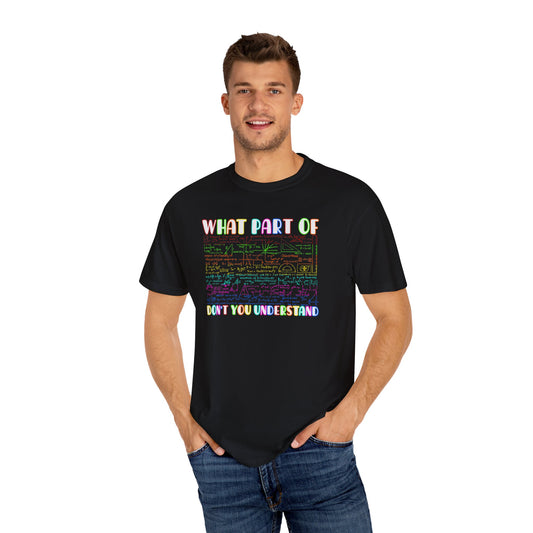 Multicolored What Part of MATHEMATICS Don't You Understand, Comfort Colors Unisex Garment-Dyed T-shirt