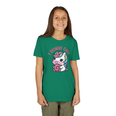 I Donut Care Unicorn Youth Short Sleeve Tee - Fun & Whimsical T-Shirt for Kids