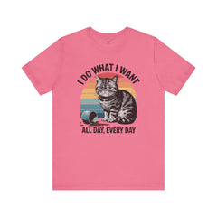 I Do What I Want Cat Quote - Graphic Unisex Jersey Short Sleeve Tee