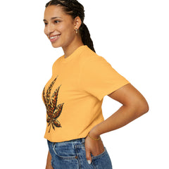 Vintage Leopard Cannabis Leaf T-shirt — Weed Lover Stoner Gift