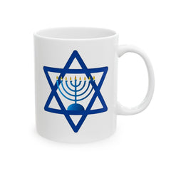 Star of David with  Menorah Jewish Graphic Ceramic Mug (11oz, 15oz)
