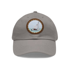 Hempstead Bay Sailing Club Leather Patch Dad Hat — Flying Scot Embroidered Round Patch