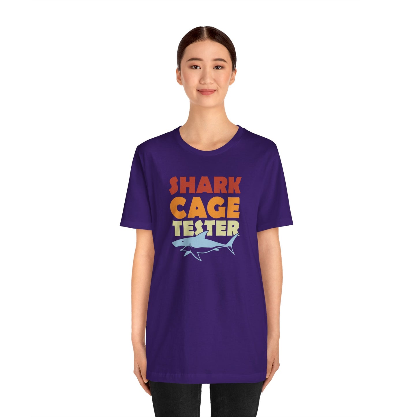 SHARK CAGE TESTER - Graphic Unisex Short Sleeve Tee