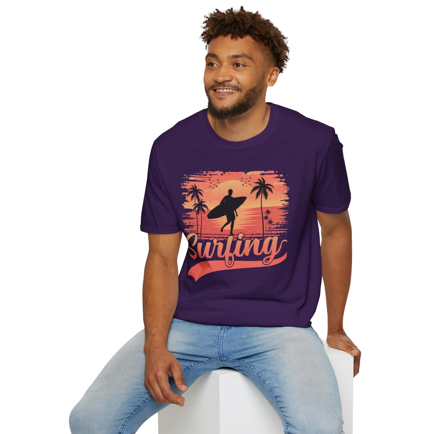 Surfing Unisex Softstyle Graphic T-Shirt