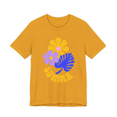Summer Floral Tee — Retro Flowers & Monstera Design
