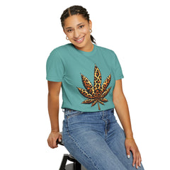 Vintage Leopard Cannabis Leaf T-shirt — Weed Lover Stoner Gift