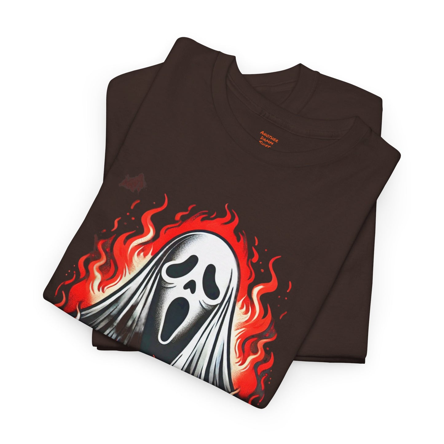 Fiery Fire Ghost - Graphic Unisex Heavy Cotton Tee