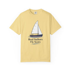Hempstead Bay Sailing Club Graphic T-Shirt — "Real Sailors Fly Scots" Nautical Tee