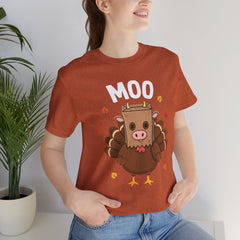 Funny Thanksgiving Turkey Moo T‑Shirt - Unisex Tee