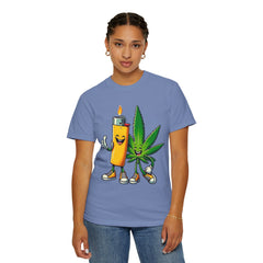 Vintage 'Lighter & Weed' Graphic T-Shirt — Relaxed Stoner/Cannabis Tee