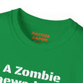 A Zombie Chewed It Off - Unisex Ultra Cotton Tee | Amputee, Leg Amputee, Limb Awareness. Amputee Zombie Fan, Amputee Sunset, Amputee Fun