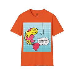 Hooked On Something Pop Art FISH Unisex Softstyle T Shirt  Reel this one in hook line and sinker