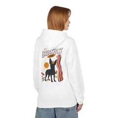 Breakfast Club Hoodie — Cute Black Dog, Bacon & Egg Graphic Pullover