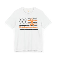 Limb Loss Awareness Flag - Unisex Short Sleeve Tee,Amputee Awareness,Gift For Him,Gift For Her,Unique Amputee Gift,Awareness Ribbon