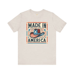 Made In America Cowboy Hat Graphic, Unisex Jersey Short Sleeve Tee