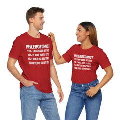 Phlebotomist Humor Tee, Funny Medical Shirt, Nurse Gift, Blood Tech Wear, Cute Phlebotomy Humor, Healthcare Apparel