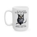 Funny Owl graphic mug, My Nice Button Is Out Of Order, Bite me Quote Mug, white ceramic mug, 11oz, 15oz, sarcastic owl mug, gift for her,