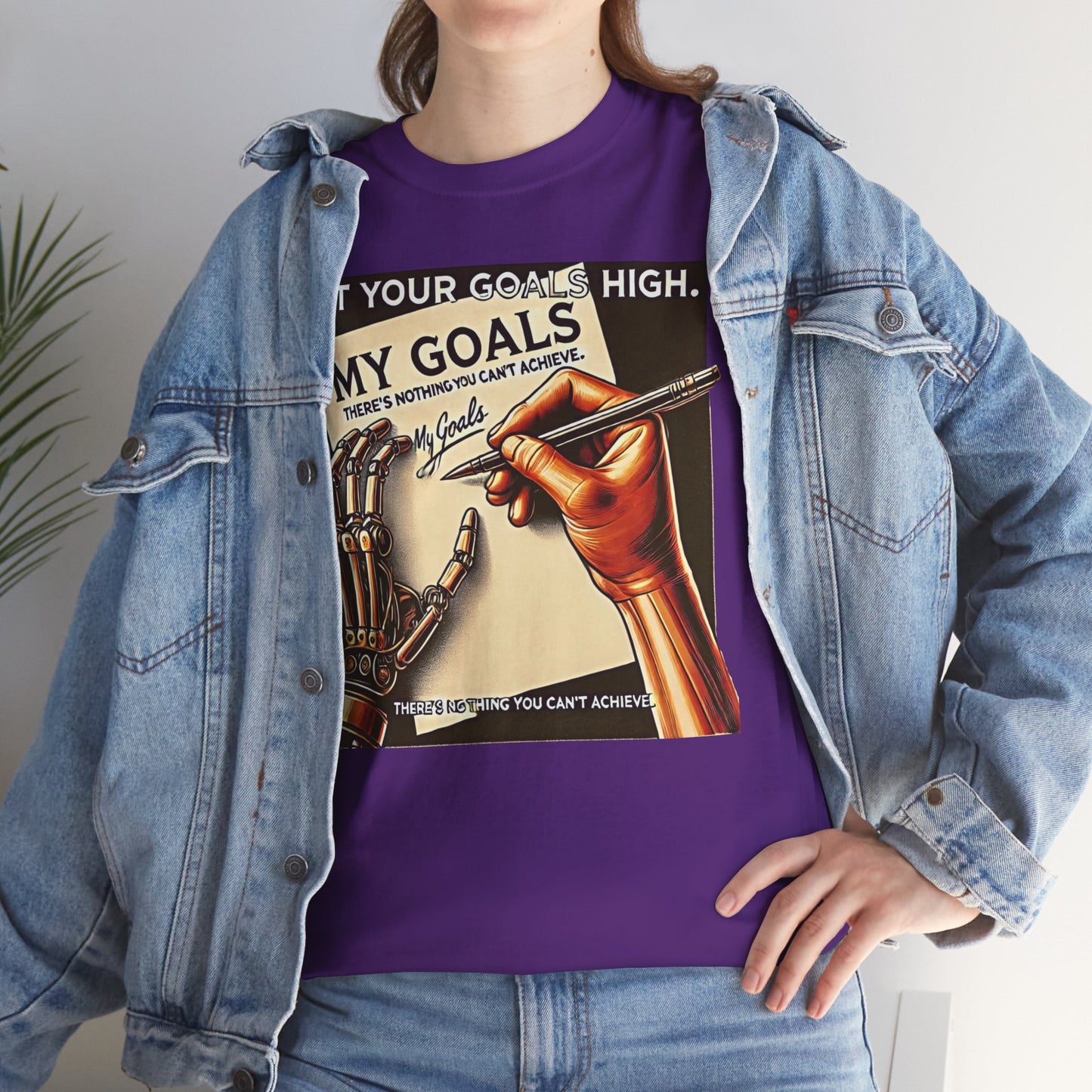 Amputee Motivational Goals  - Unisex Heavy Cotton Tee