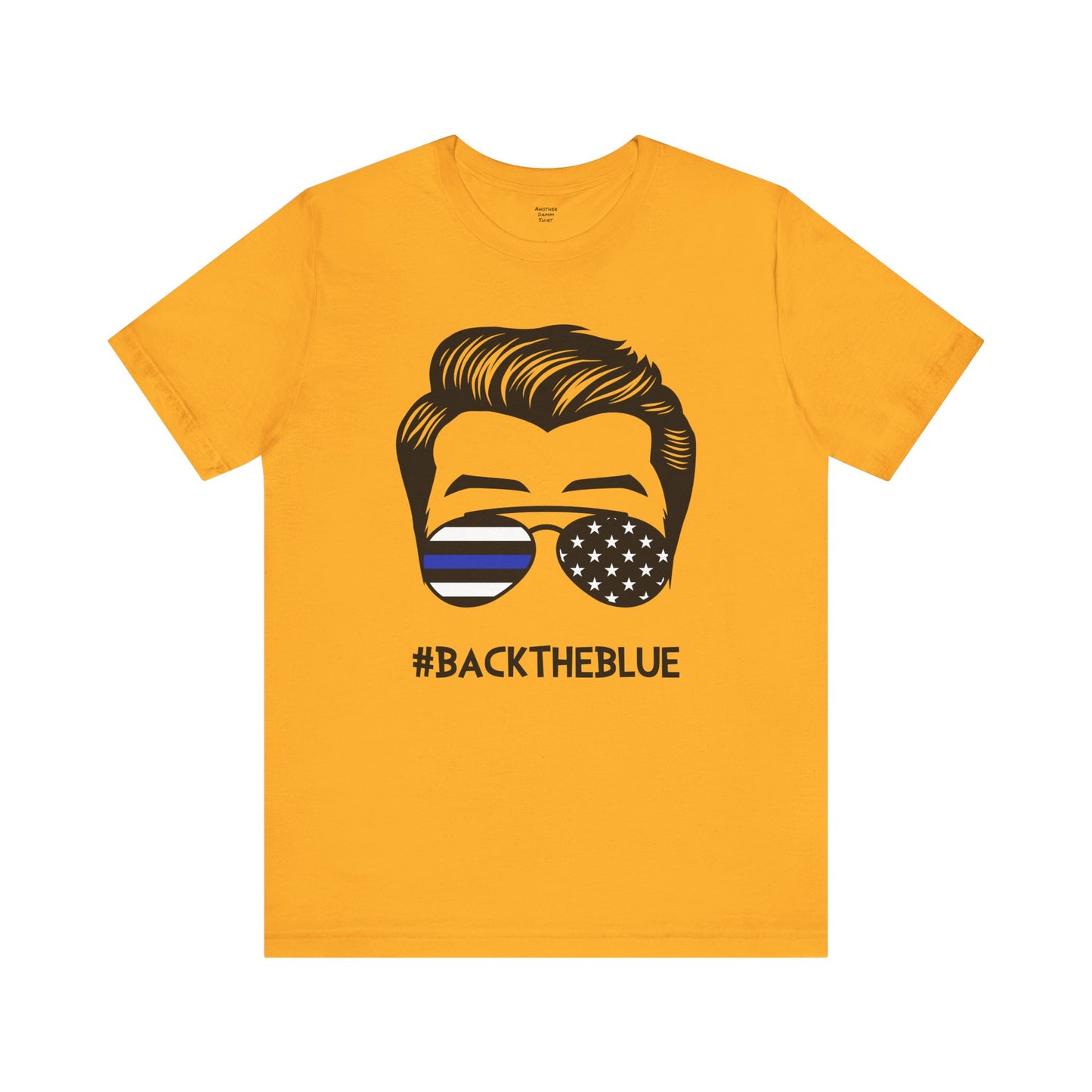 BACK THE BLUE Dad with Glasses, Graphic Unisex Short Sleeve Tee