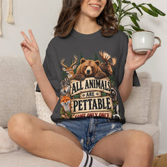 All Animals Are Pettable T-Shirt – Funny Animal Lover Wildlife Design